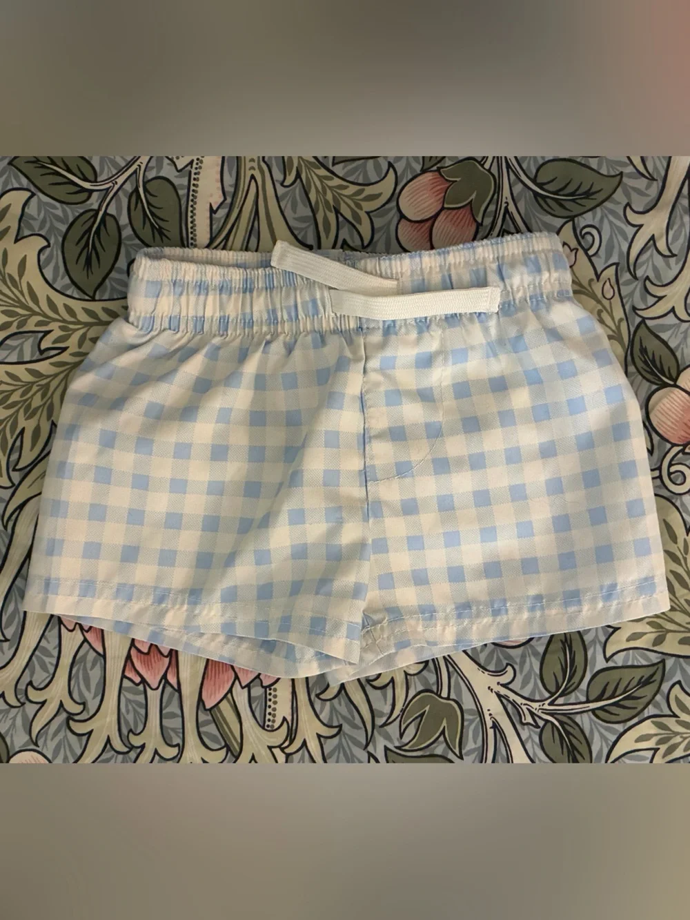 Cat & Jack Light Blue Gingham Swim Shorts